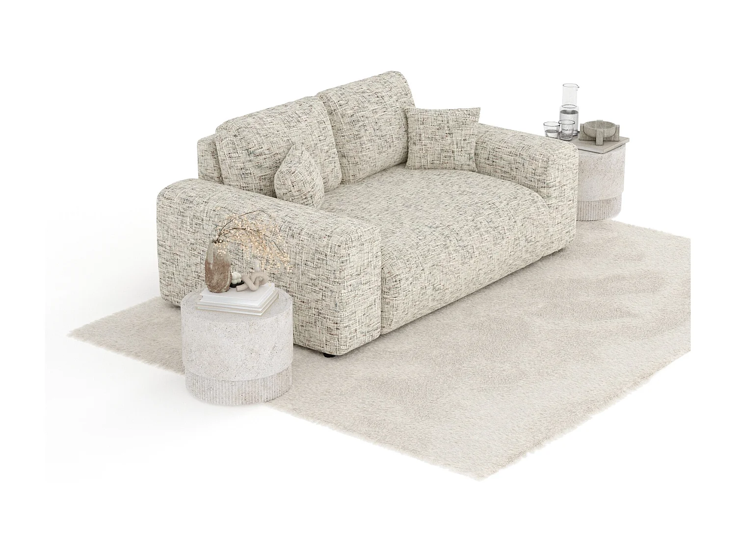 Canapé en toile tissée Zanzibar - 2 places - beige mélangé