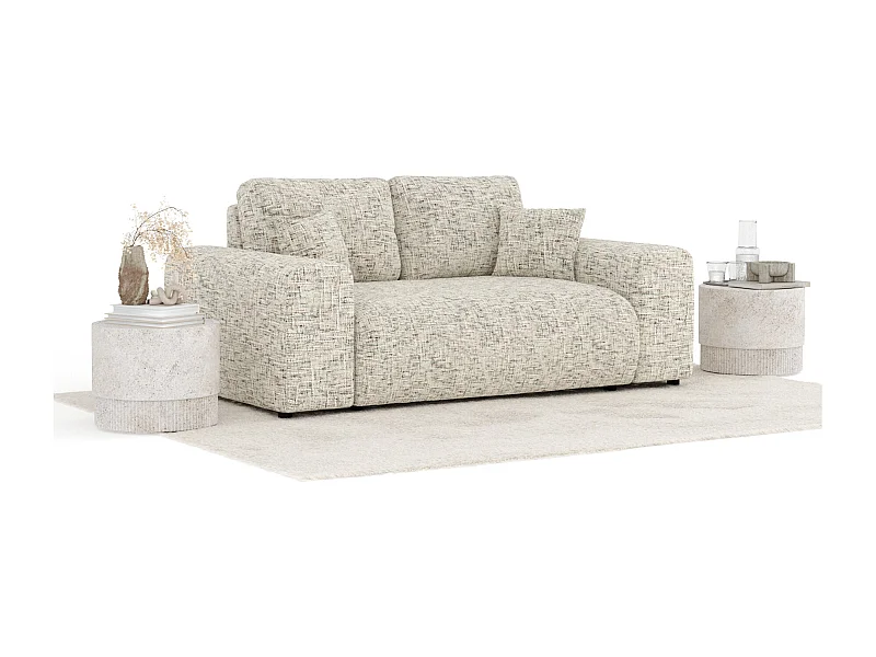 Bank van geweven stof Zanzibar - 2 plaatsen - beige melange