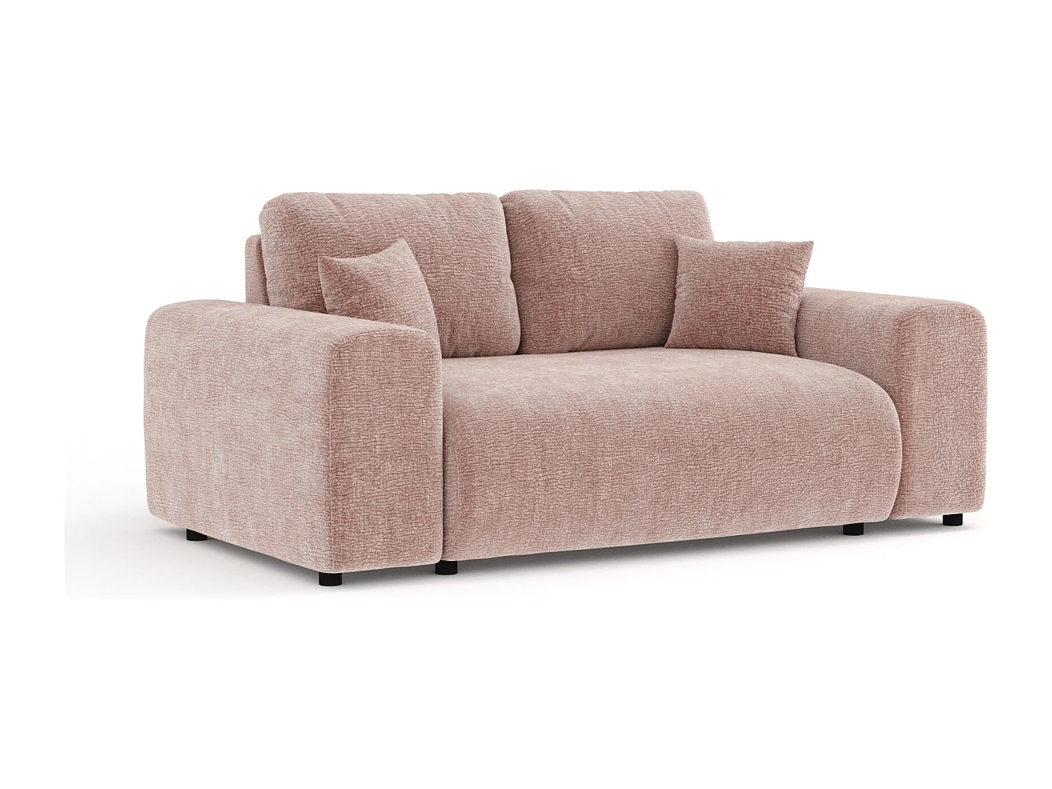 Canapé en tissu chenille Zanzibar - 2 places - rose