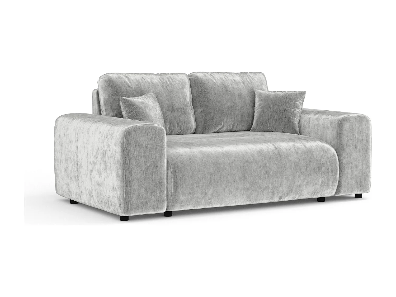 Canapé en tissu chenille Zanzibar - 2 places - gris clair