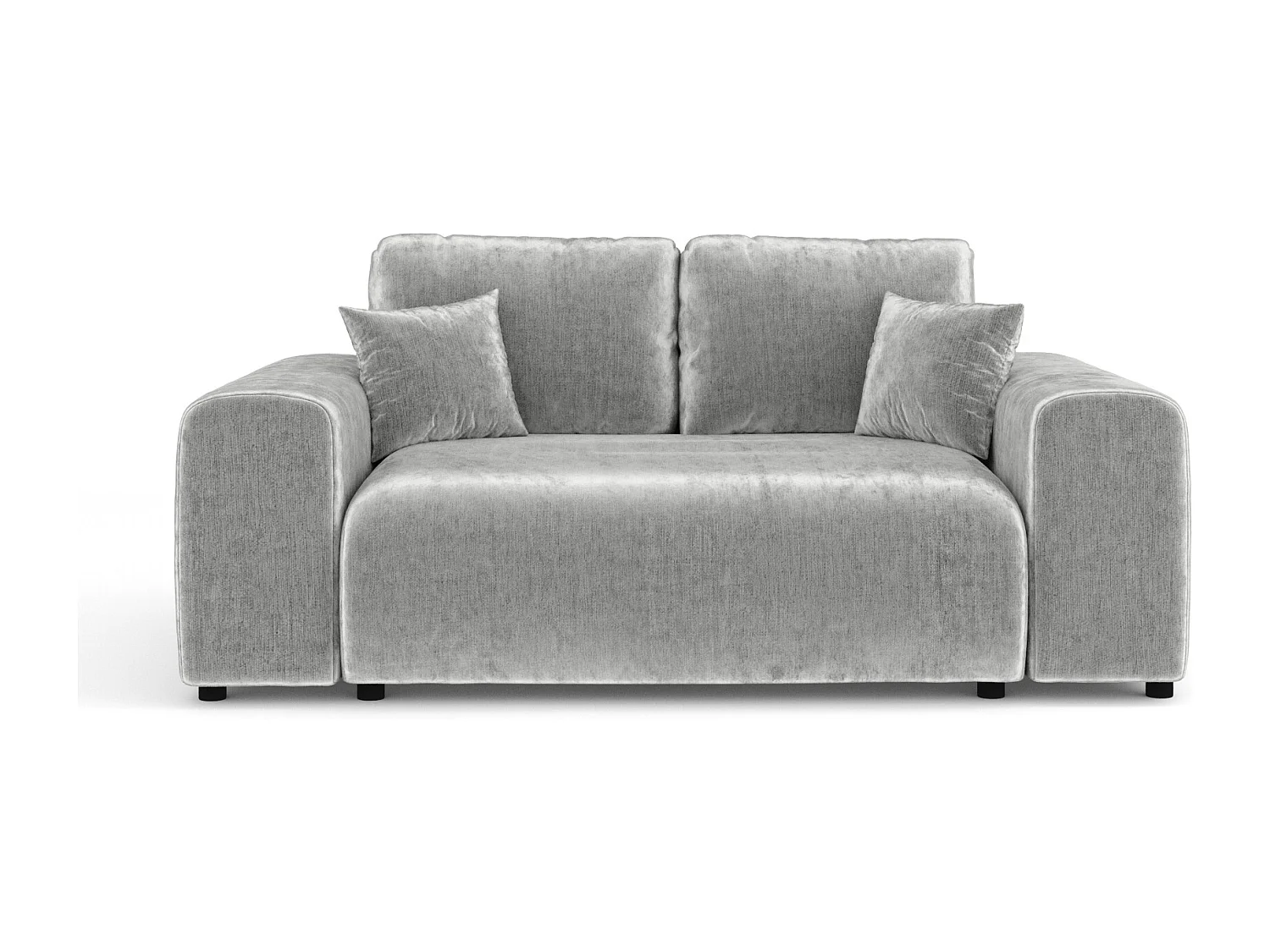 Canapé en tissu chenille Zanzibar - 2 places - gris clair