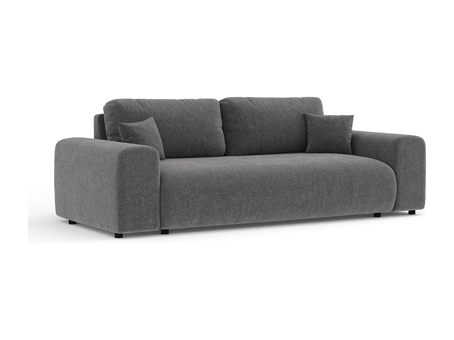 Canapé en tissu chenille Zanzibar - 3 places - gris