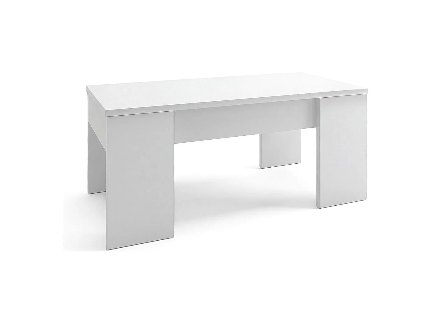 Mesa de centro elevable con almacenaje en blanco artick 100x45-56 cm Vita Blanco Artik (Blanco Mate)