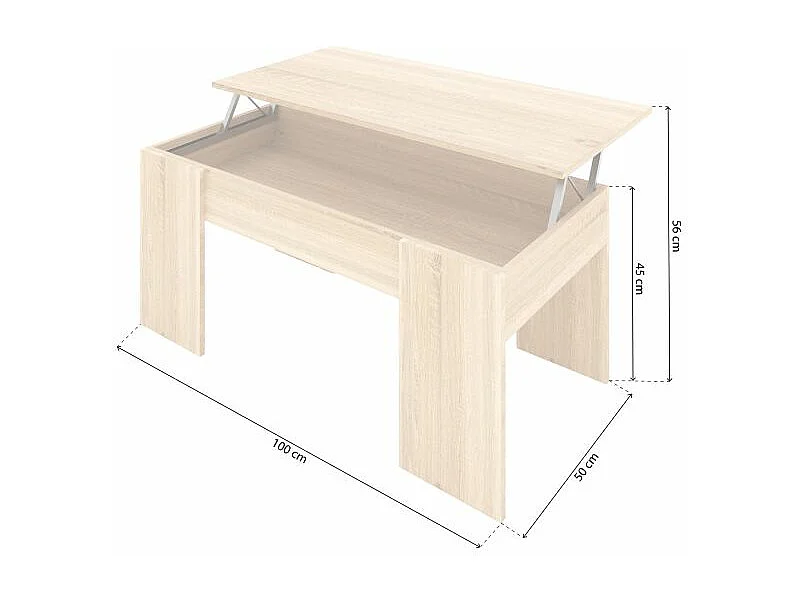 Mesa de centro elevable Vita Roble Canadian