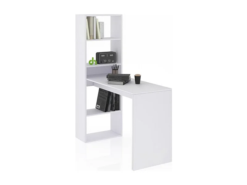 Mesa de escritorio con estantería Cosmic Blanco Artik (Blanco Mate)