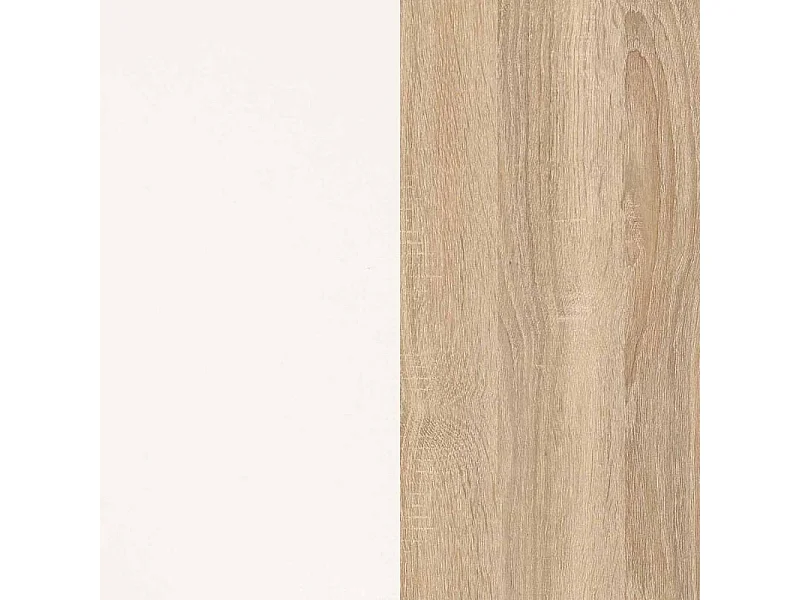 Mesa de escritorio con estantería Cosmic en blanco artik roble canadian 120 x 144 cm Blanco Artik (Blanco Mate) - Roble Canadian