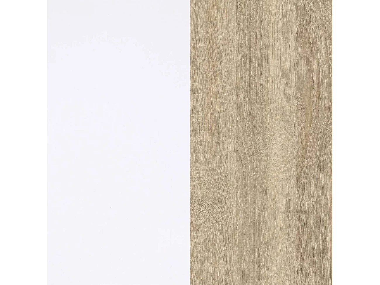 Mesa de escritorio con estantería en blanco artik y roble canadian 120x50 cm Cosmic Blanco Artik (Blanco Mate) - Roble Canadian