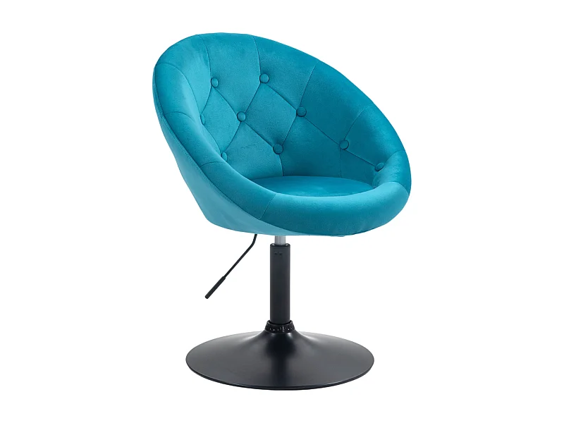 Fauteuil SVITA HAVANNA Fauteuil Lounge Club Tabouret de bar Chaise pivotante Rétro Pétrole/Noir