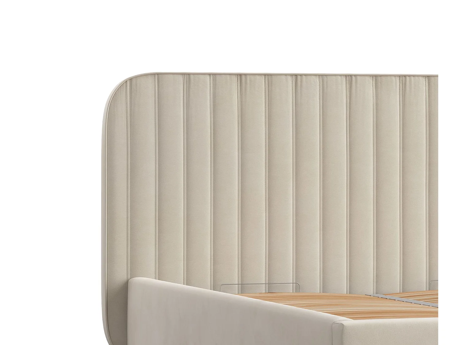 Lit coffre Noto - 160 x 200 cm - velours - crème