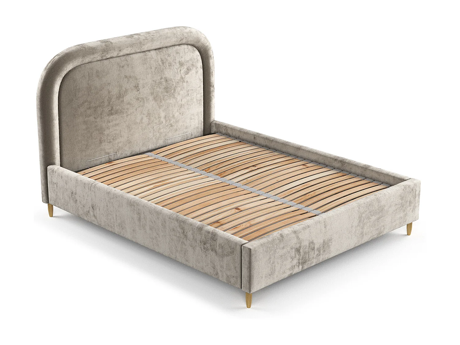 Lit coffre Mija - 120 x 200 cm - chenille - beige