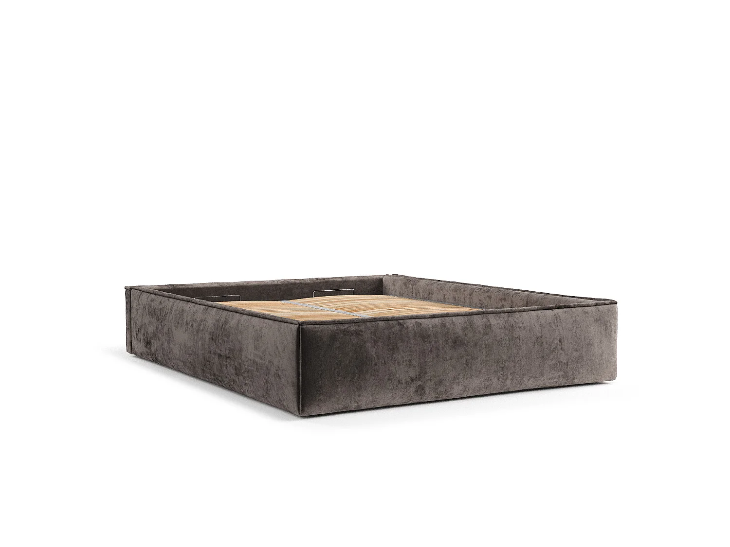 Gestoffeerd bed Alvar - 120 x 200 cm - chenillestof - bruin
