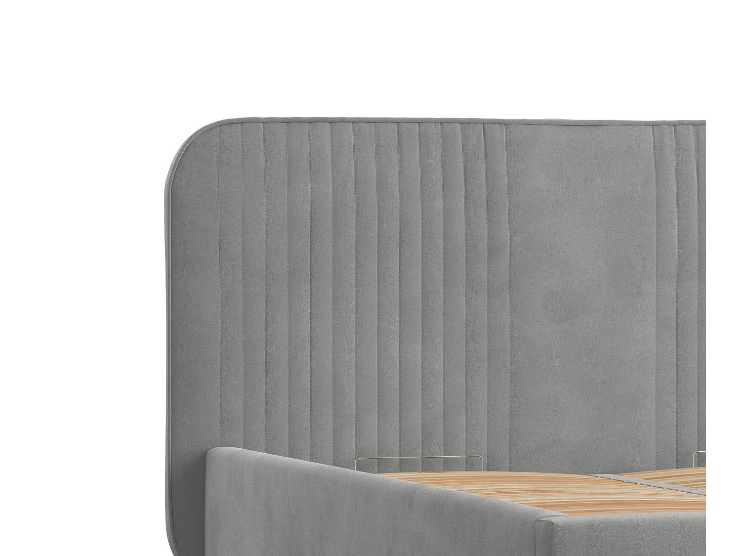 Lit coffre Livy - 180 x 200 cm - velours - gris