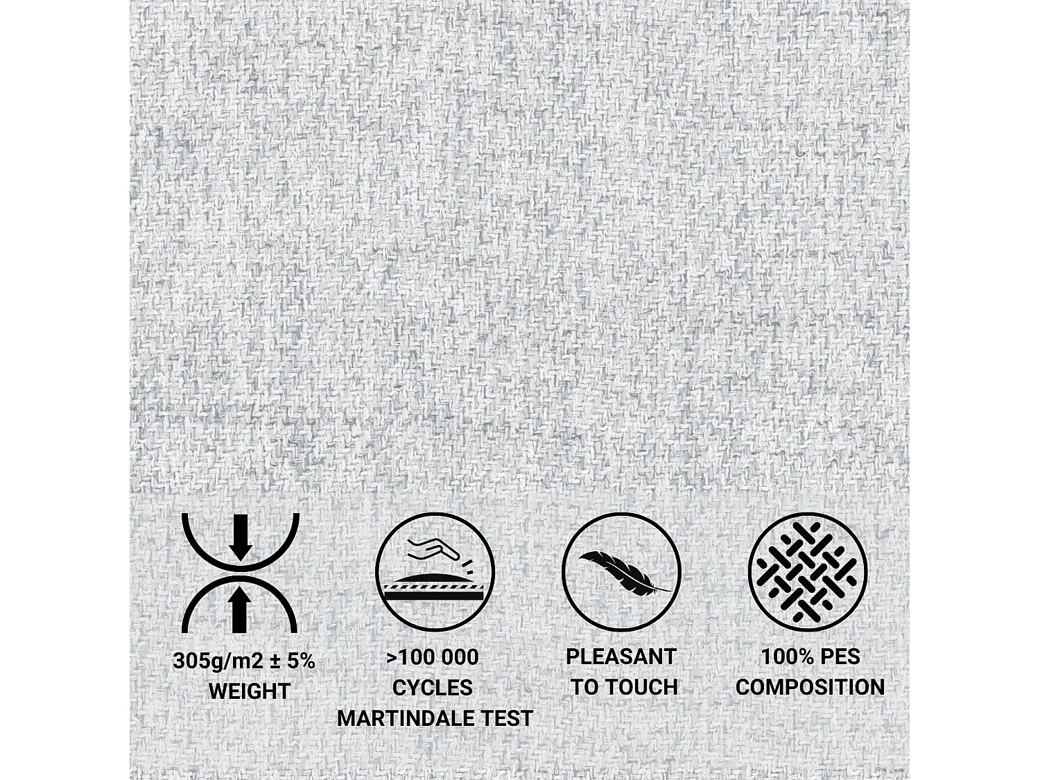 Polsterbett Como - 140 x 200 cm - Webstoff - hellgrau