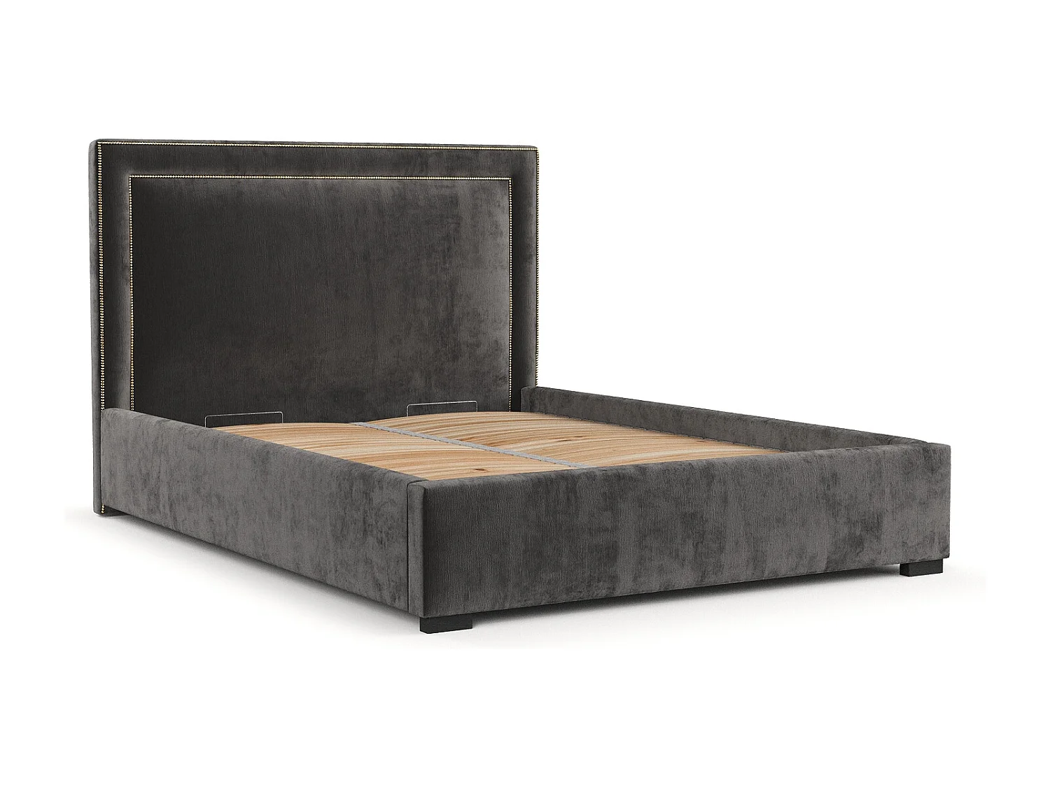 Polsterbett Como - 160 x 200 cm - Chenille-Stoff - dunkelgrau