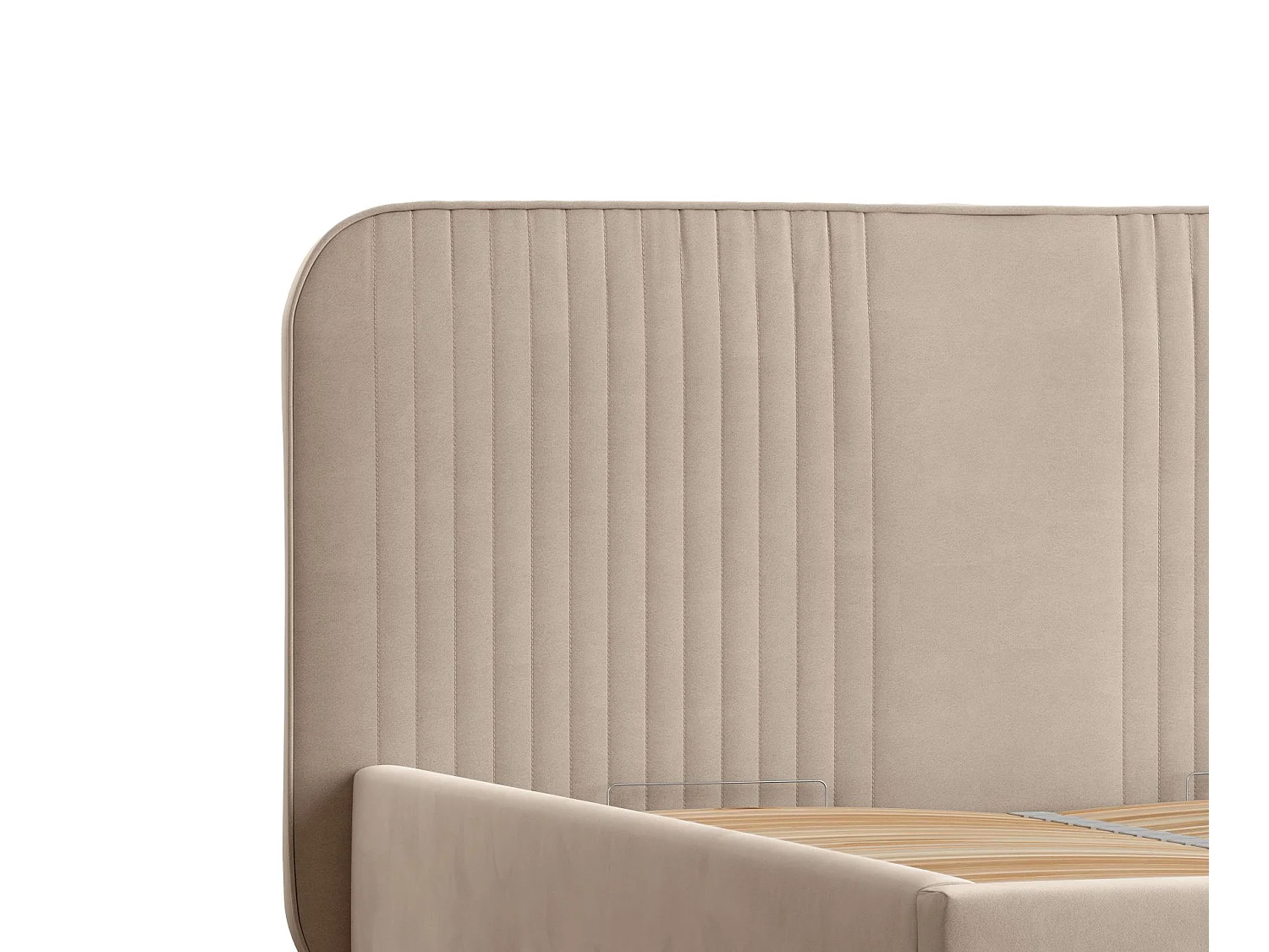 Polsterbett Livy - 160 x 200 cm - Samtstoff - beige