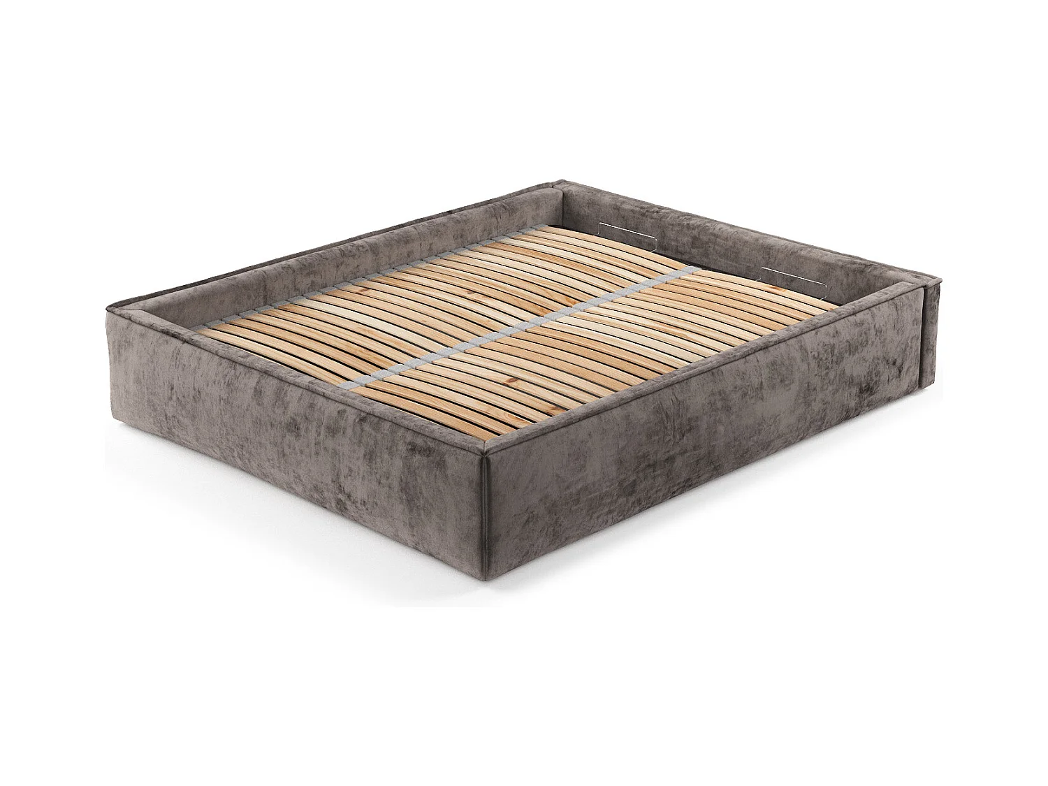 Polsterbett Alvar - 160 x 200 cm - Chenille-Stoff - braun