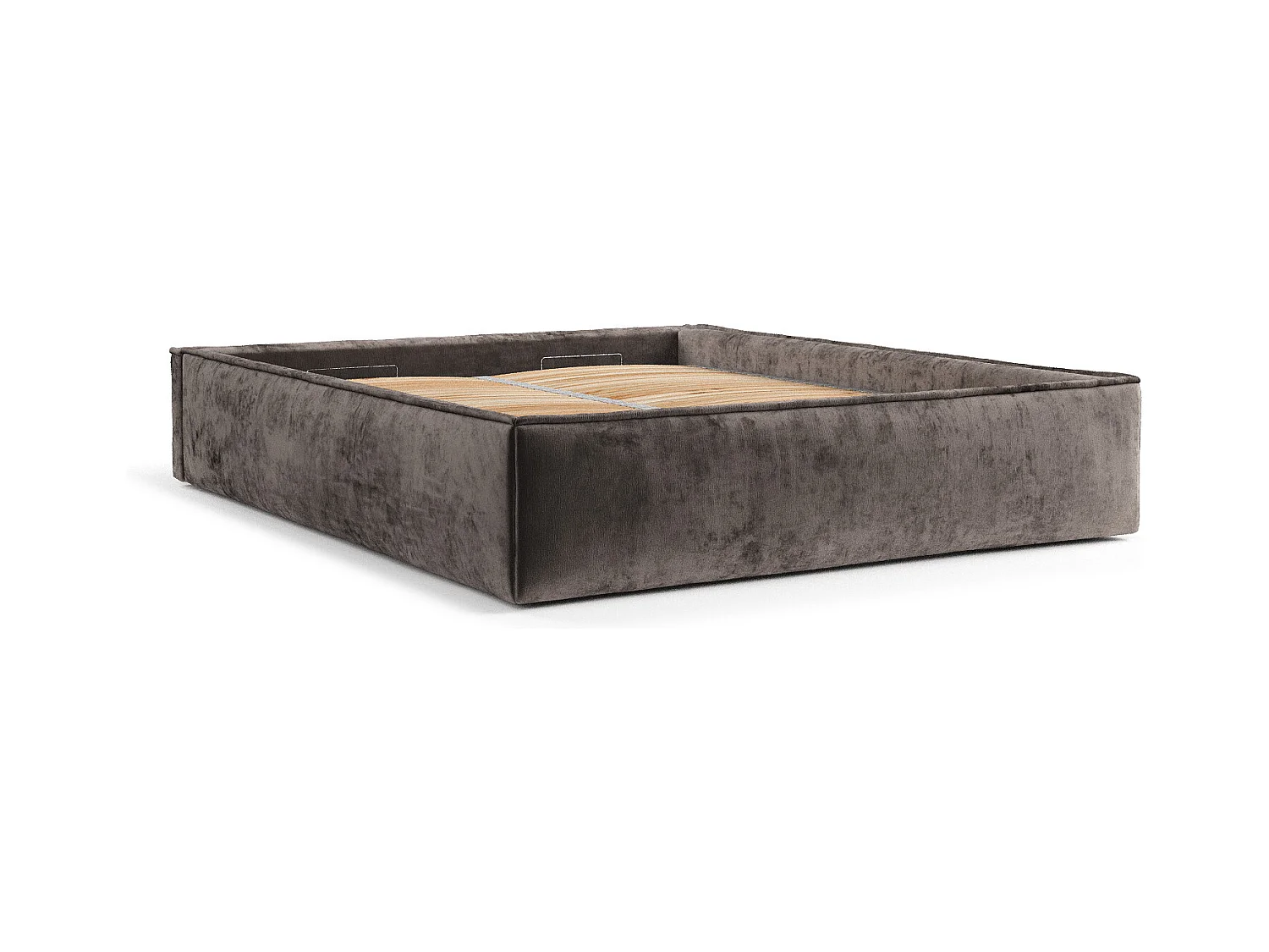 Polsterbett Alvar - 160 x 200 cm - Chenille-Stoff - braun