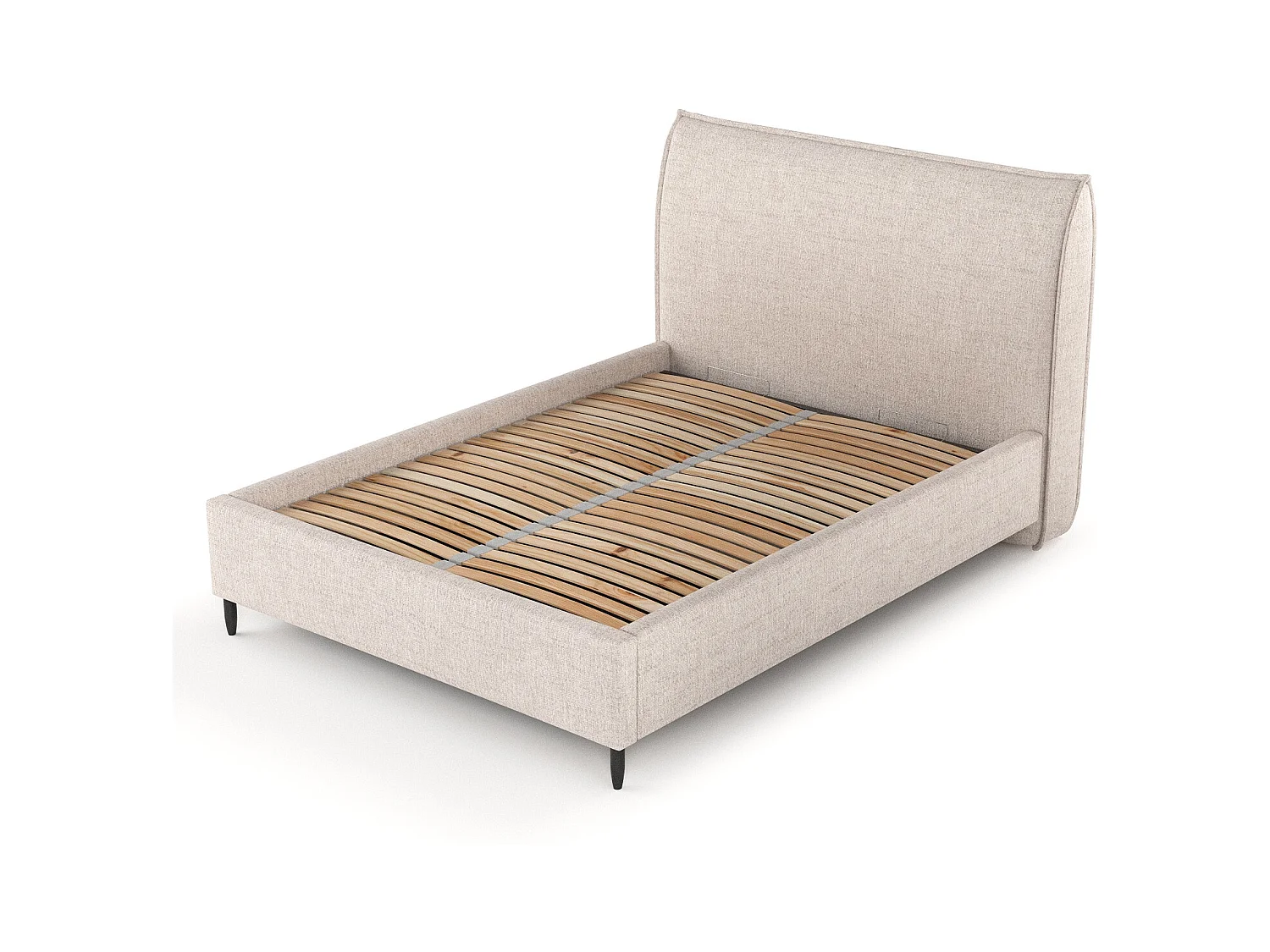 Polsterbett Shell - 160 x 200 cm - Webstoff - beige