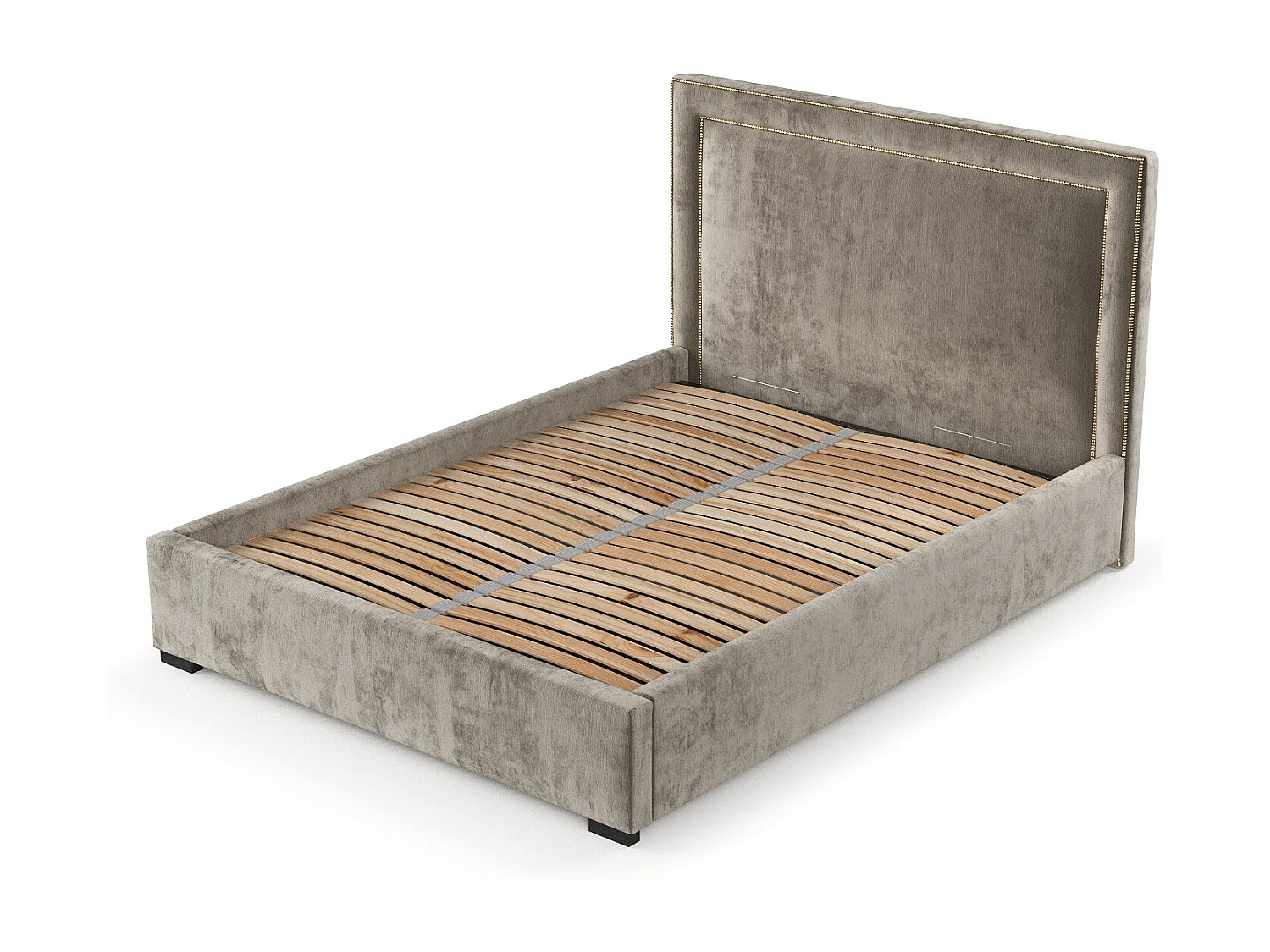 Lit coffre Como - 120 x 200 cm - chenille - beige