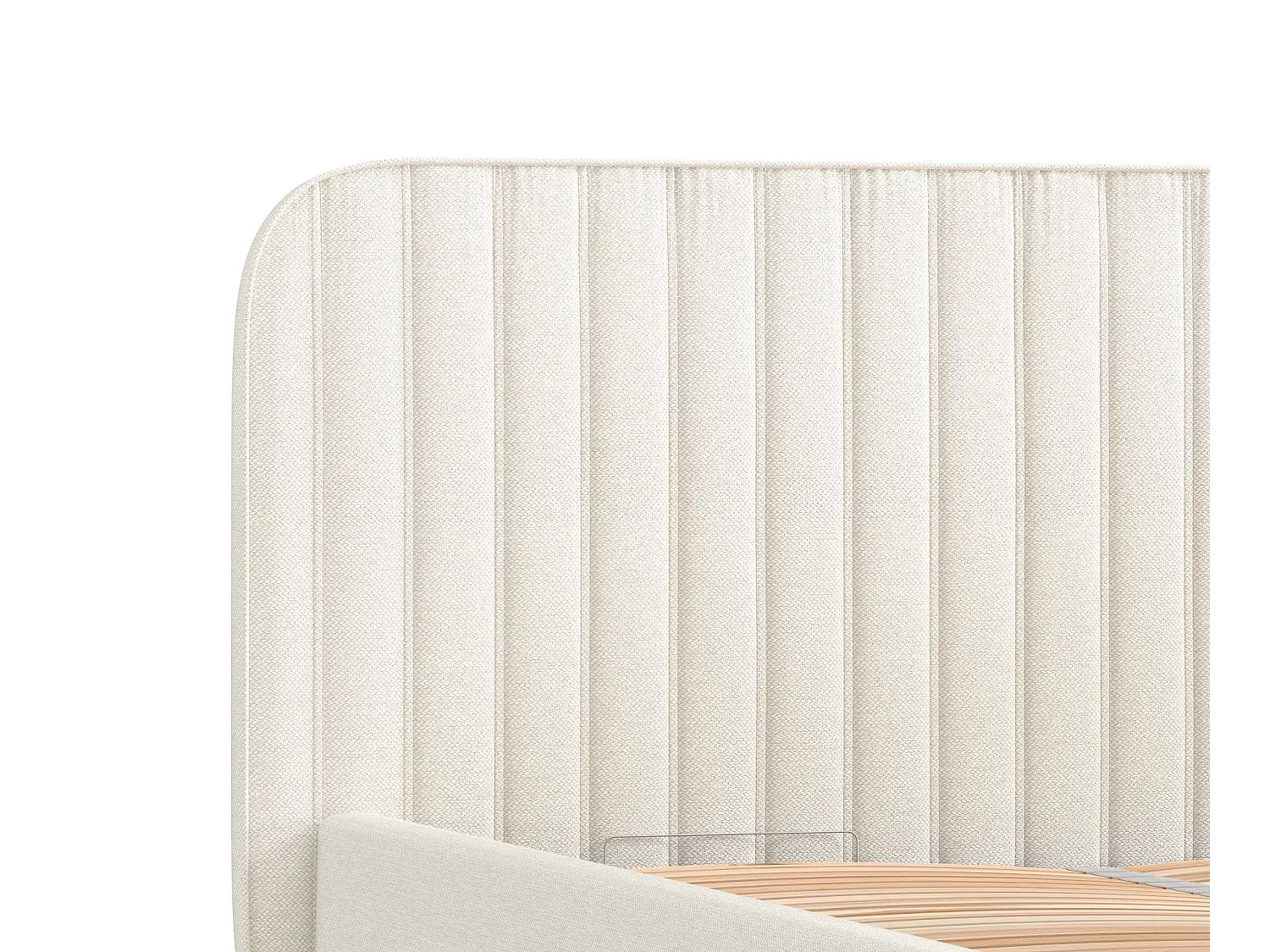 Lit coffre Noto - 140 x 200 cm - toile tissée - crème