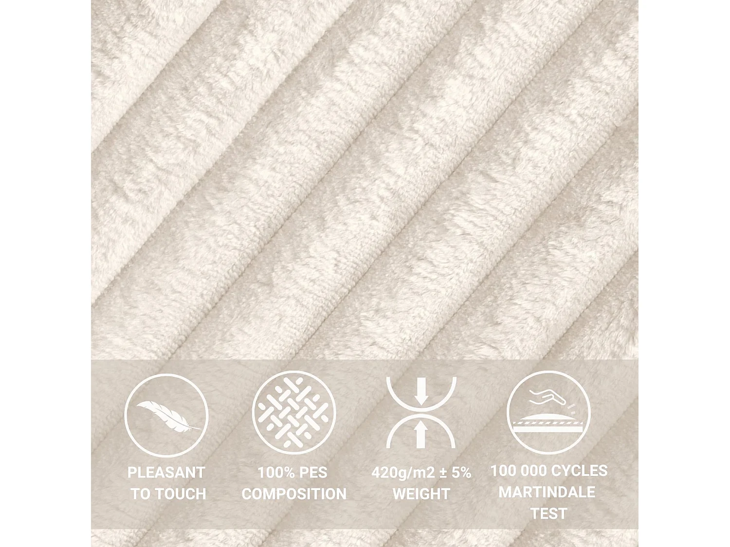 Lit capitonné Larch - 180 x 200 cm - velours - creme