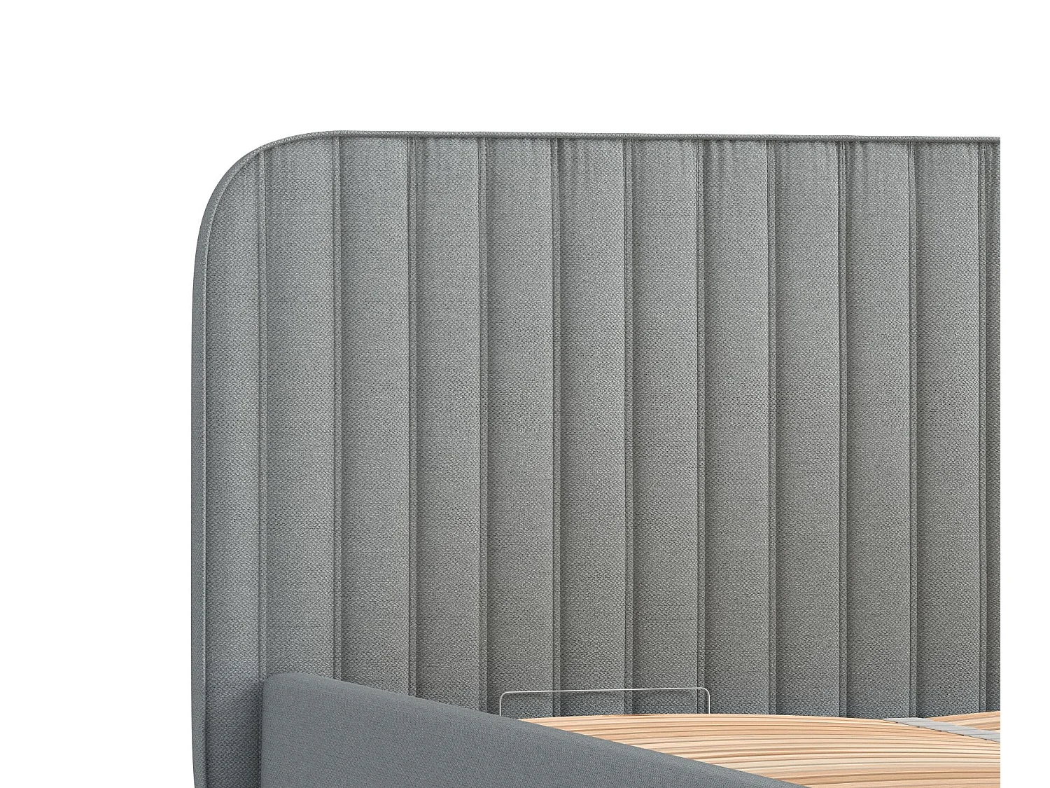 Lit coffre Noto - 180 x 200 cm - toile tissée - gris