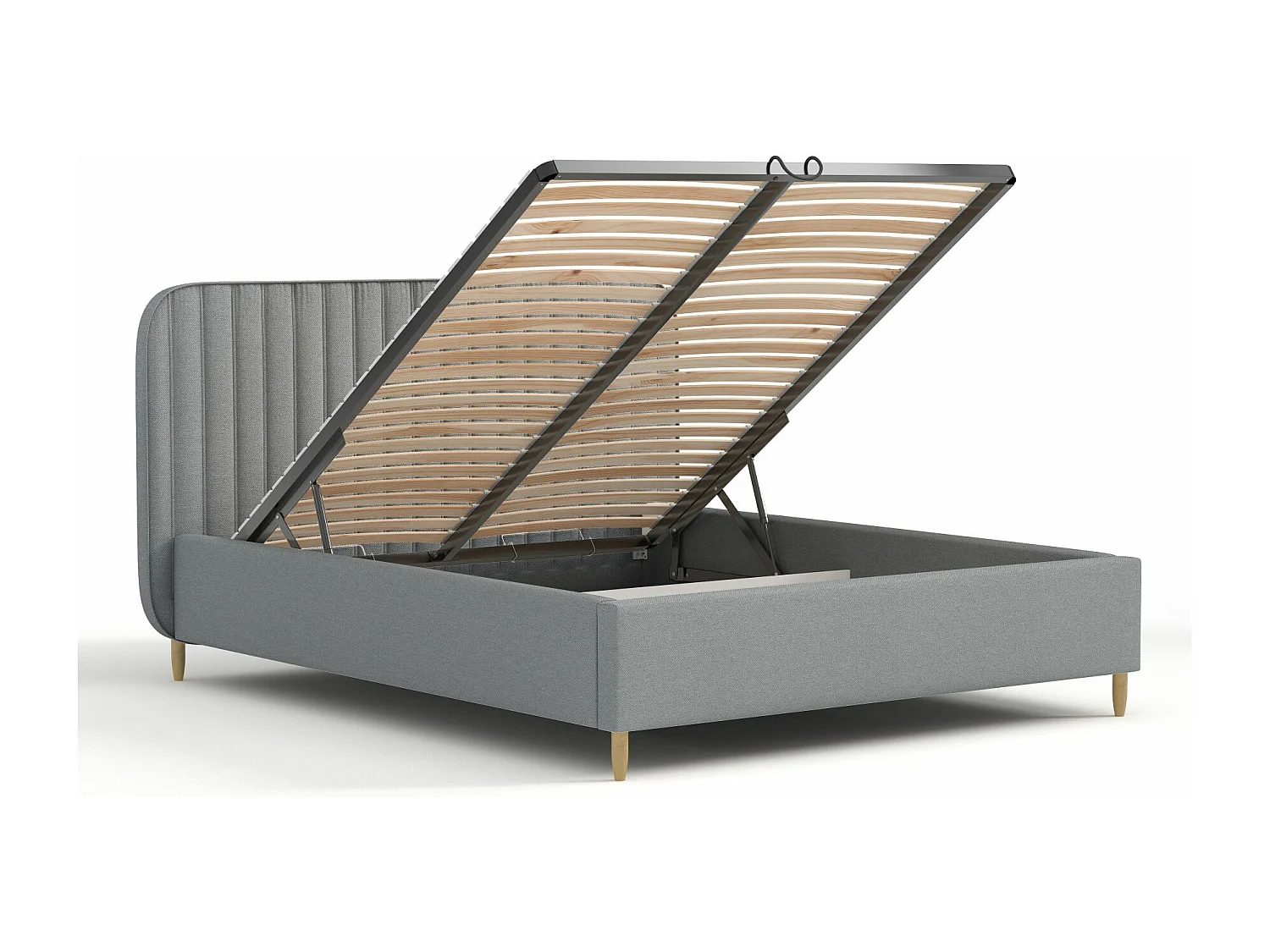Polsterbett Noto - 180 x 200 cm - Webstoff - grau