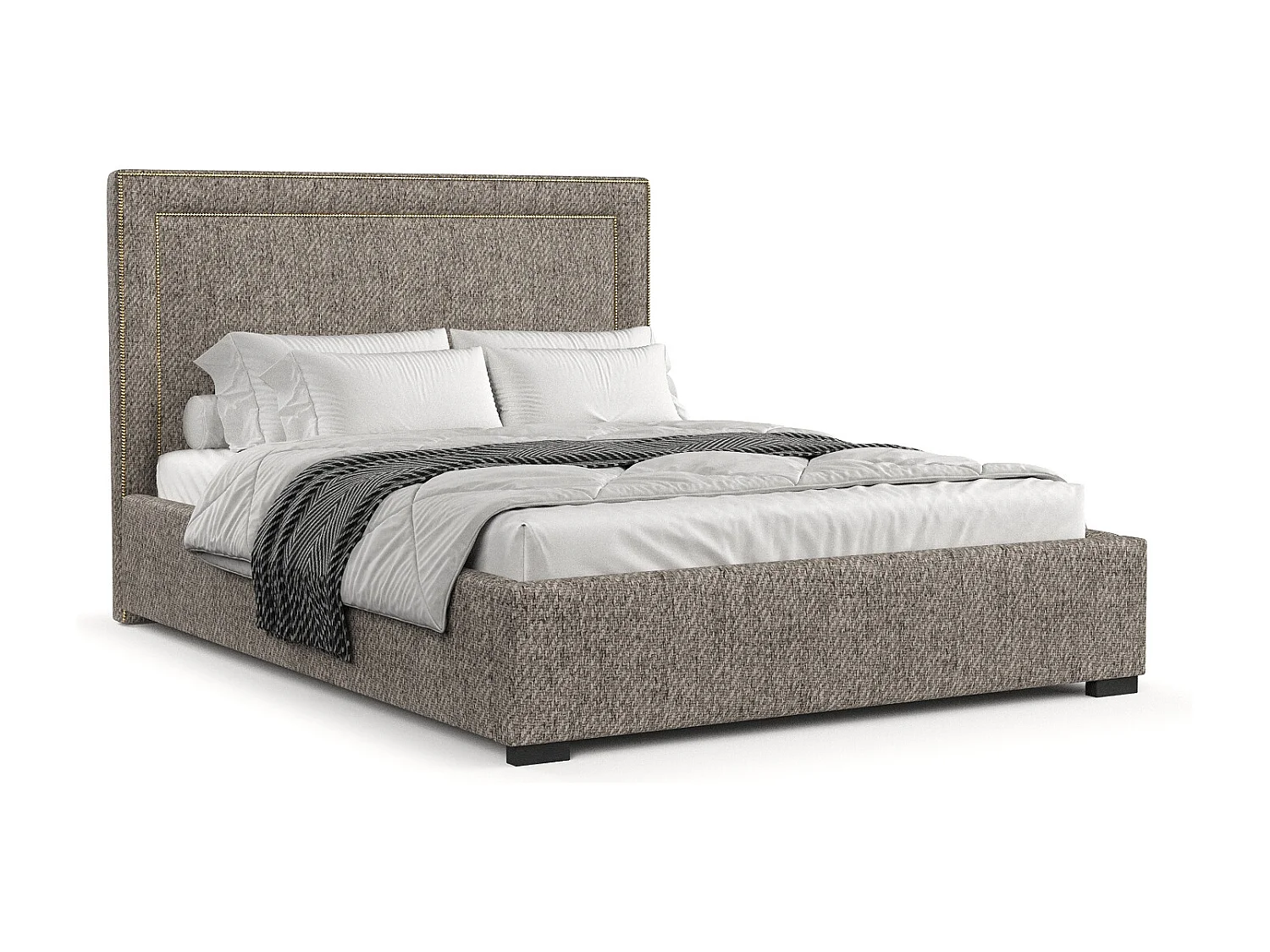 Polsterbett Como - 160 x 200 cm - Webstoff - braun