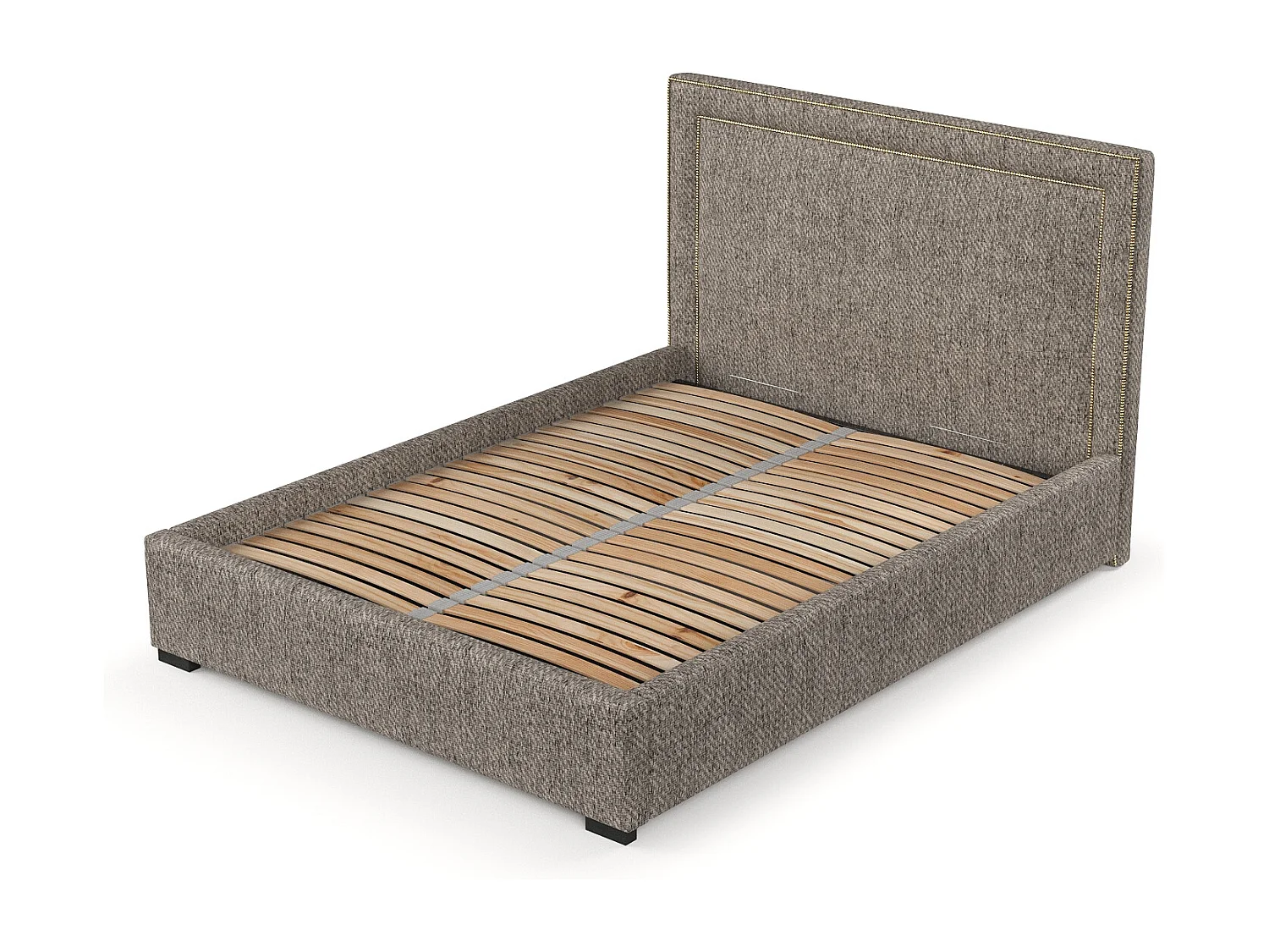 Łóżko tapicerowane Como - 160 x 200 cm - tkanina pleciona - brązowy