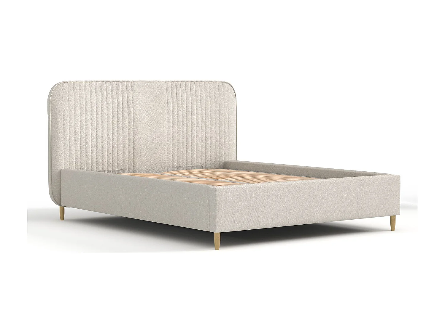 Polsterbett Livy - 140 x 200 cm - Webstoff - beige