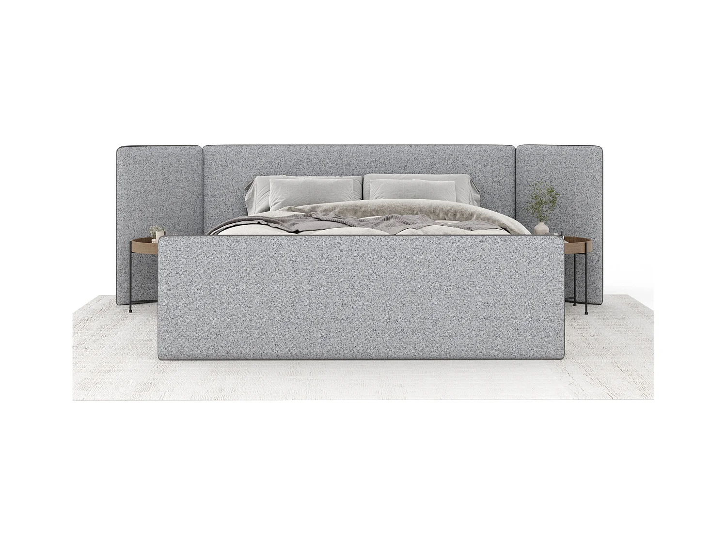 Polsterbett Tokyo - 180 x 200 cm - Webstoff - grau