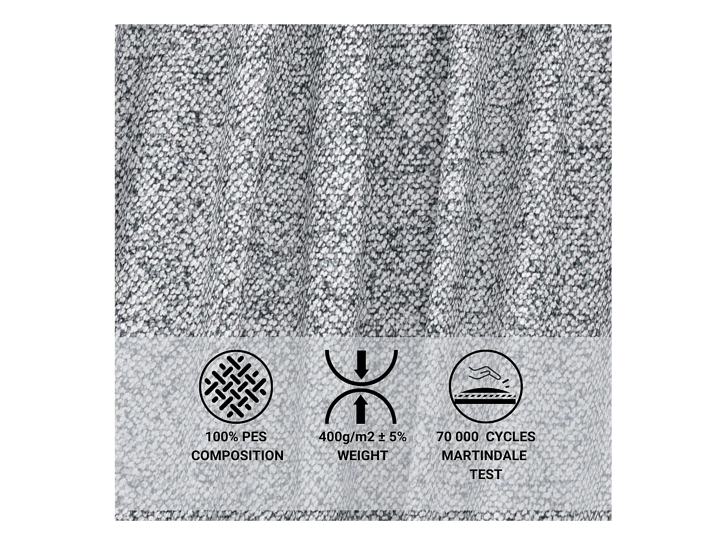 Polsterbett Tokyo - 180 x 200 cm - Webstoff - grau