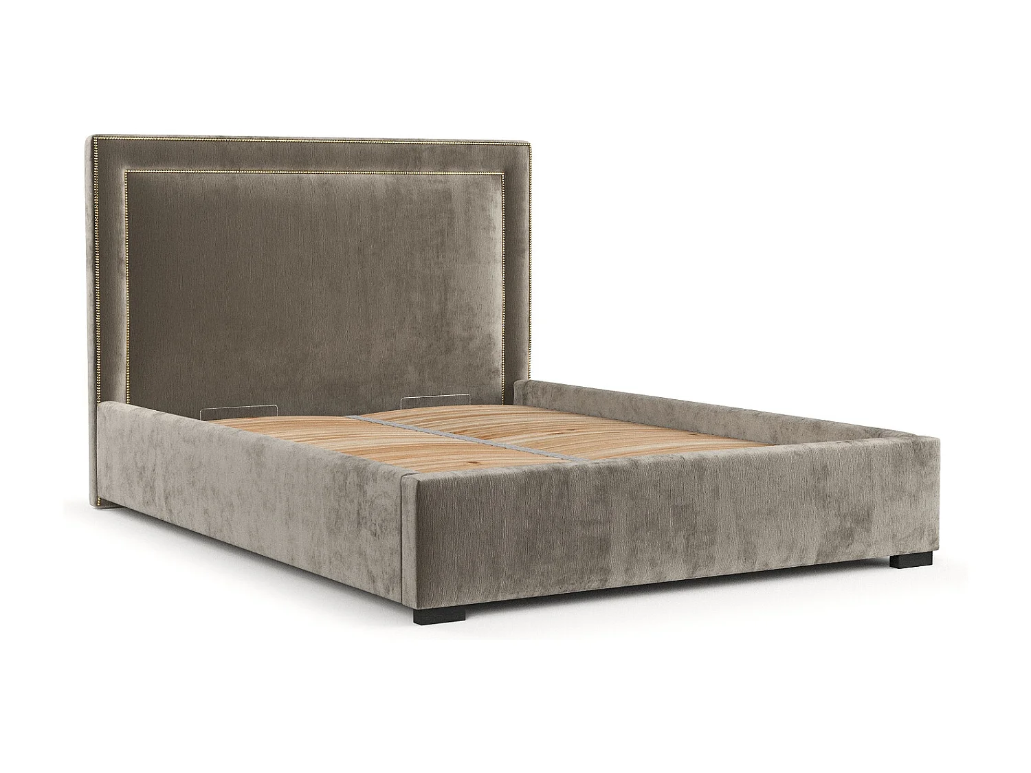 Polsterbett Como - 140 x 200 cm - Chenille-Stoff - beige