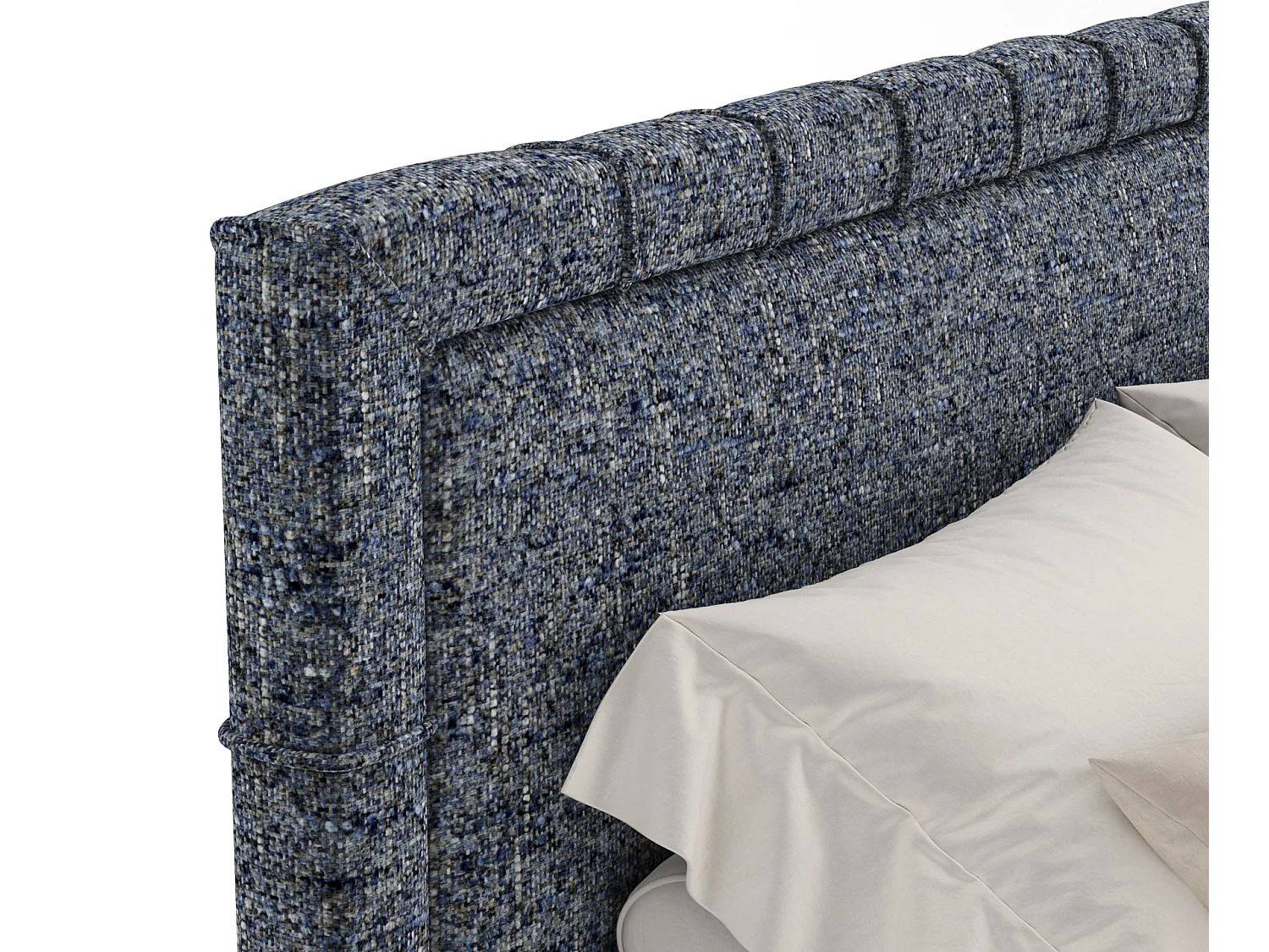 Boxspringbett aus Webstoff Rimini - Matratze - Toppermatratze - 180x200 cm - marineblau