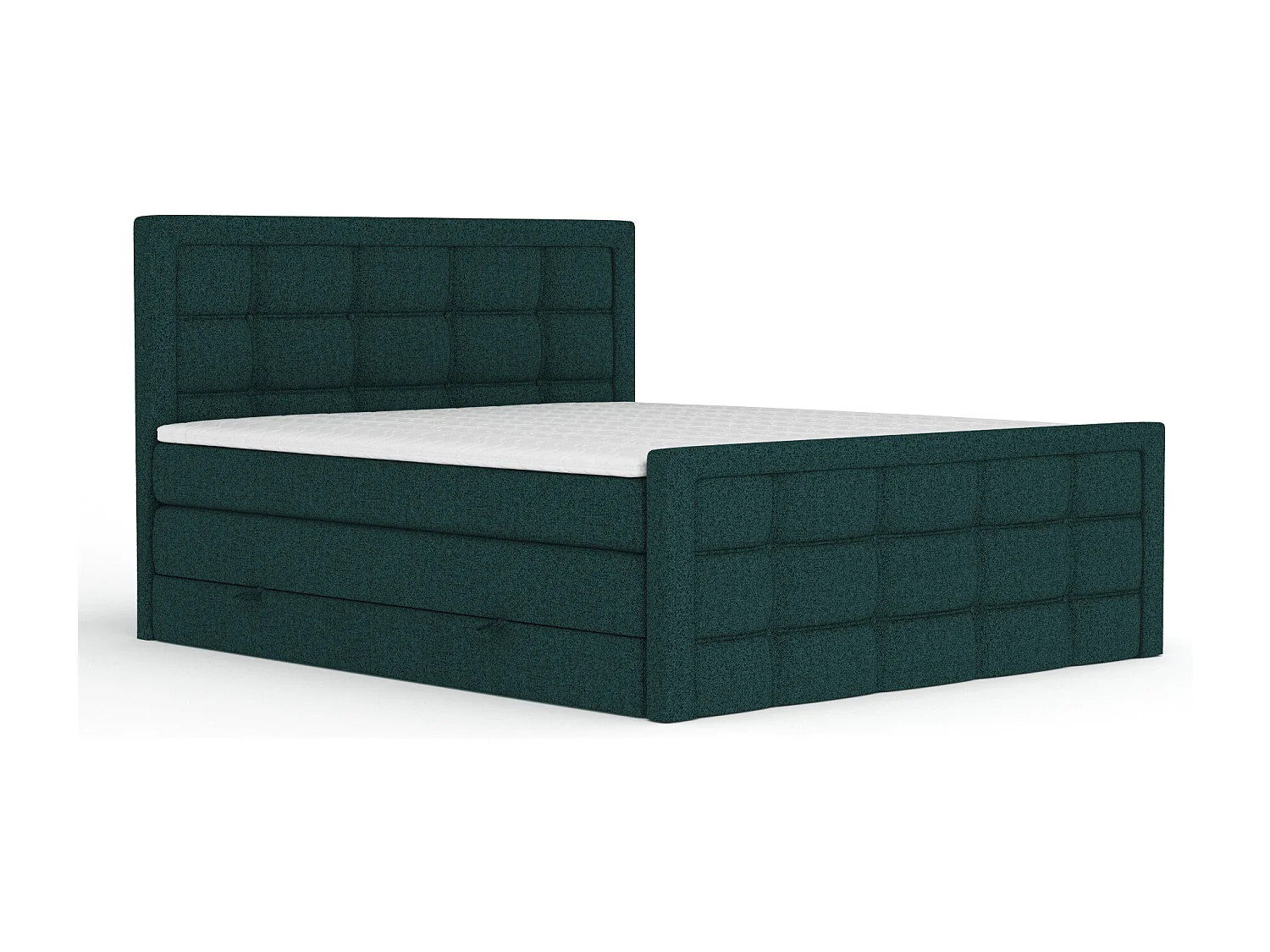 Lit boxspring en toile tissée Ambrosia - matelas - surmatelas - 200x200 cm - vert