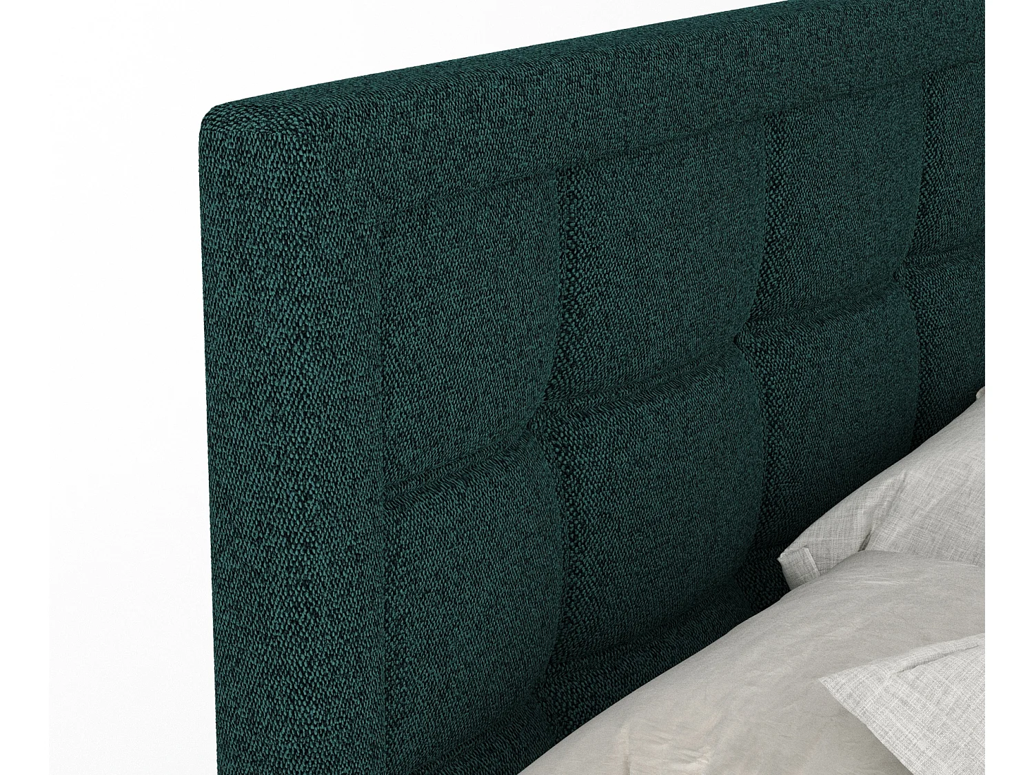 Boxspringbett aus Webstoff Ambrosia - Matratze - Toppermatratze - 200x200 cm - grün