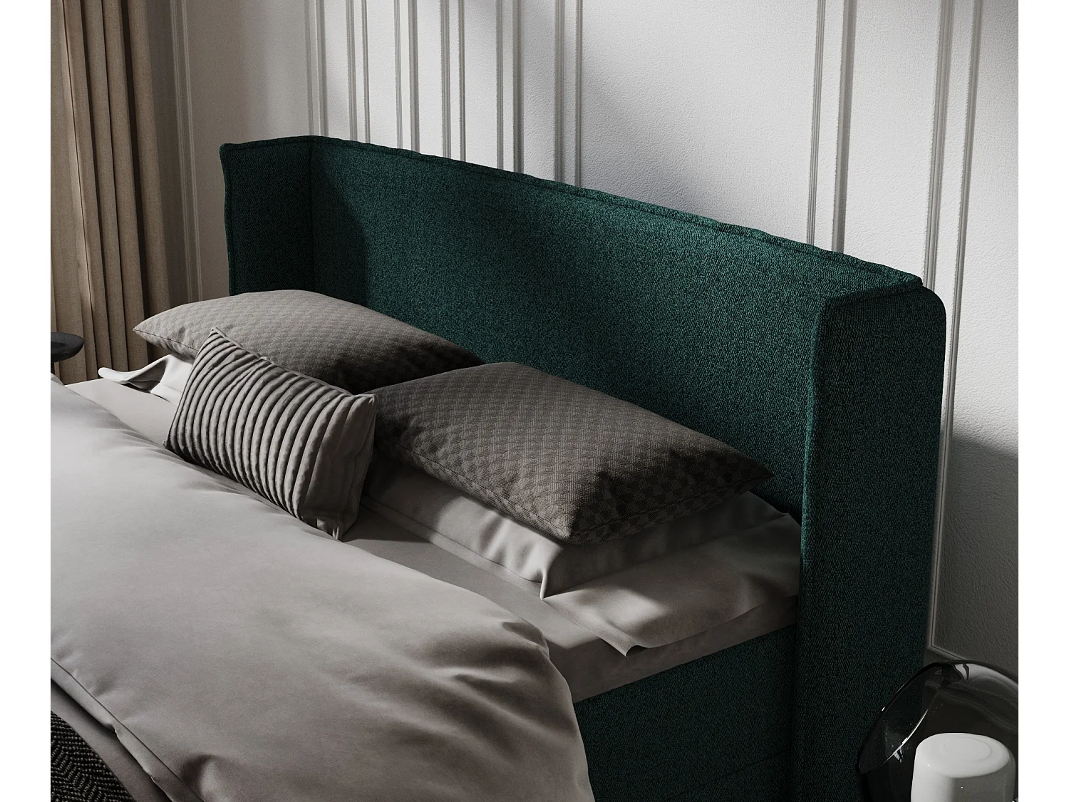 Lit boxspring en toile tissée Passion - matelas - surmatelas - 160x200 cm - vert