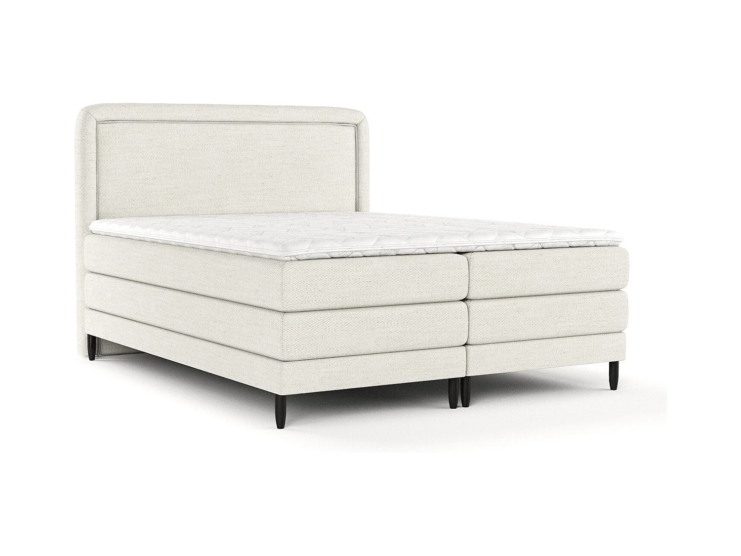 Lit boxspring en toile tissée Dove - matelas - surmatelas - 200x200 cm - creme