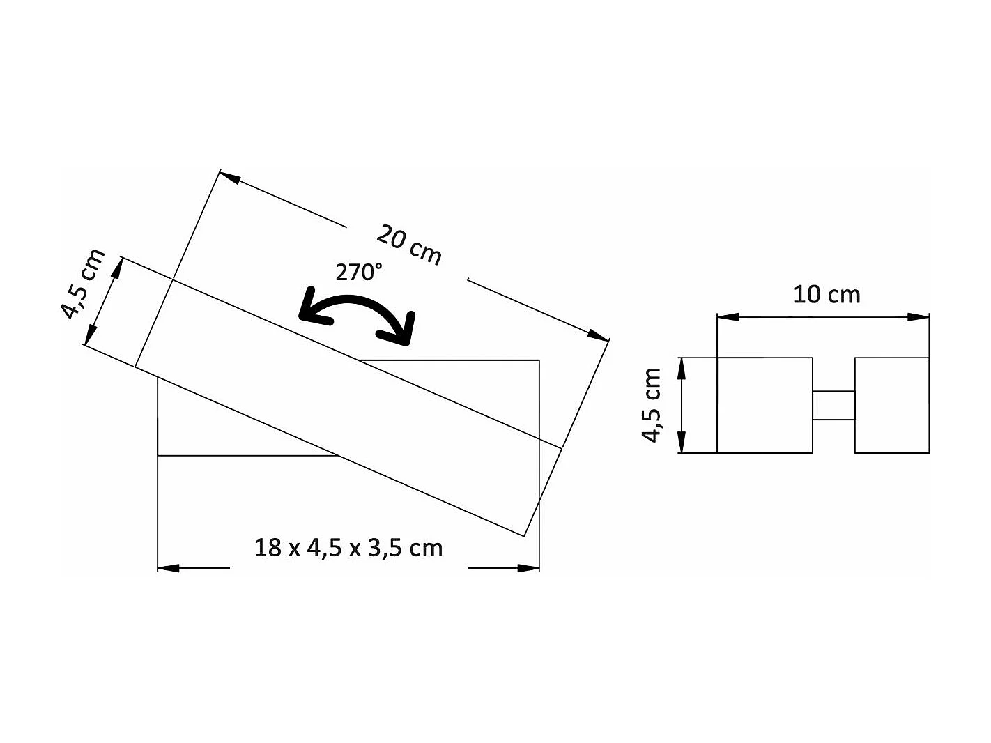 Applique murale pivotante noire LED - Salvi