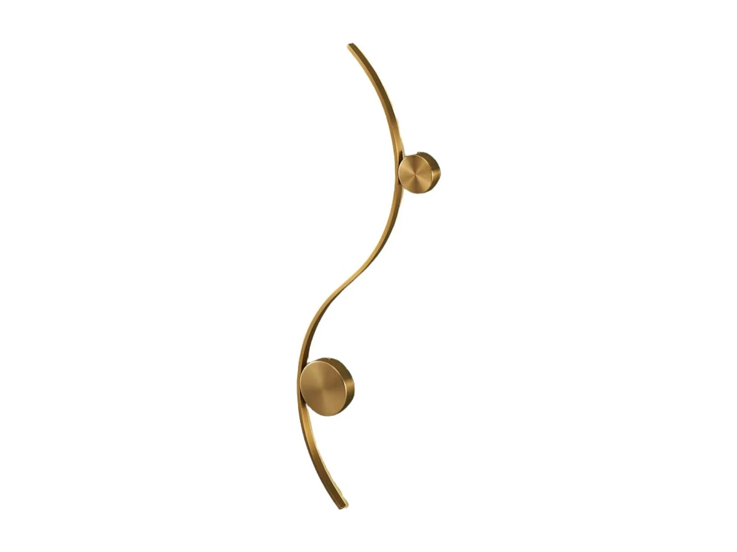 Applique LED design longue vague double support laiton - Curva