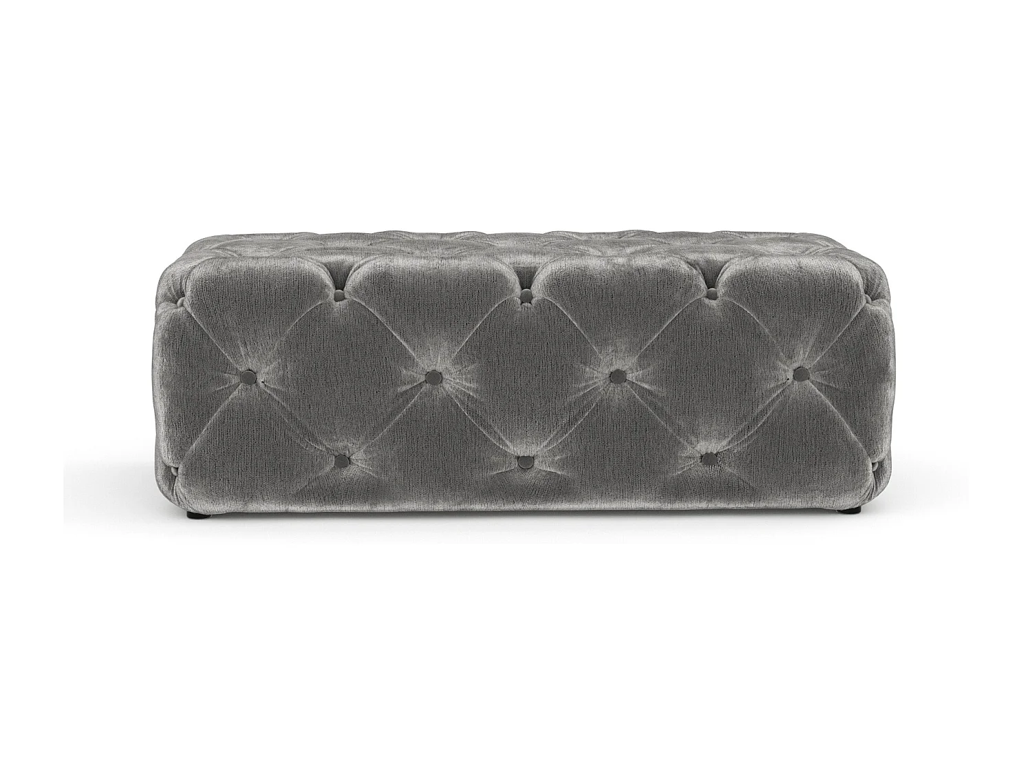 Pouf en tissu chenille Cosimo - gris
