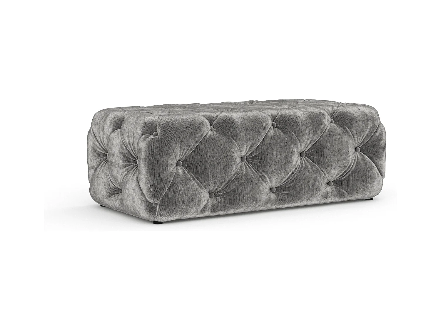 Pouf en tissu chenille Cosimo - gris