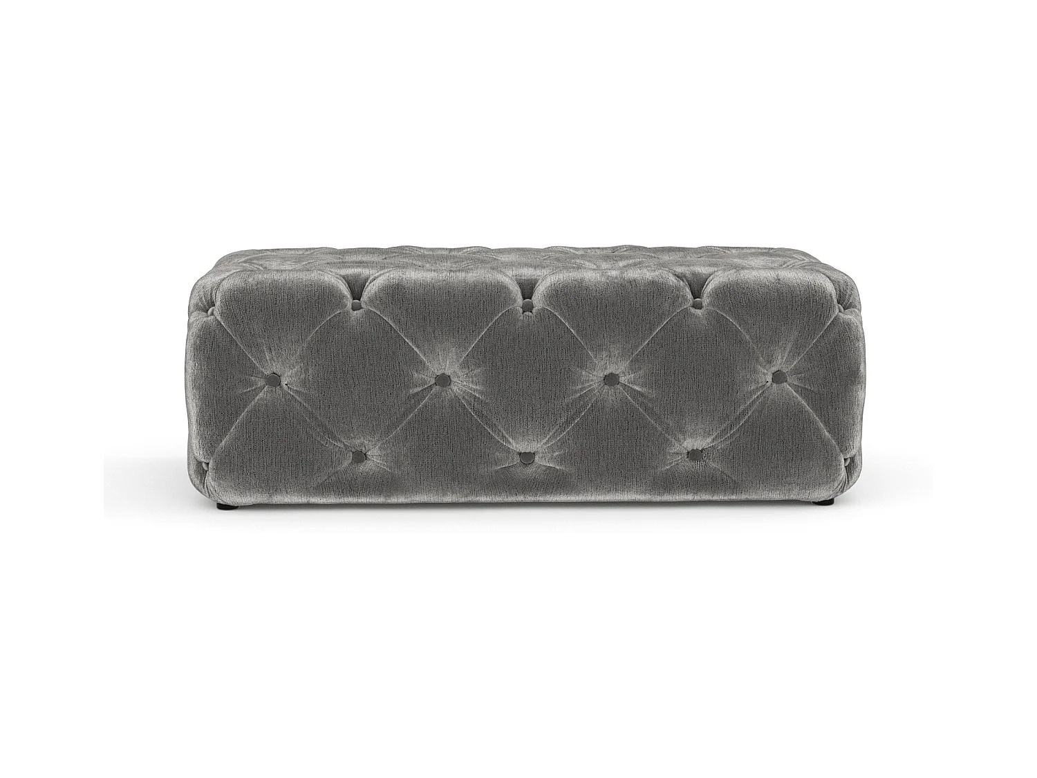 Pouf en tissu chenille Cosimo - gris