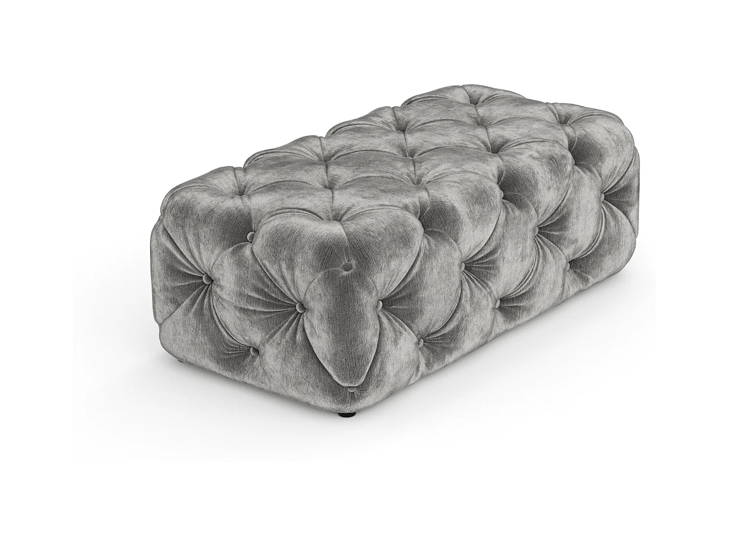 Pouf en tissu chenille Cosimo - gris