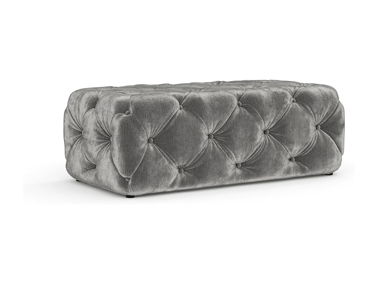 Pouf en tissu chenille Cosimo - gris