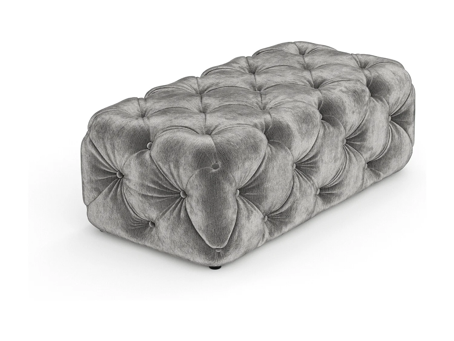 Pouf en tissu chenille Cosimo - gris