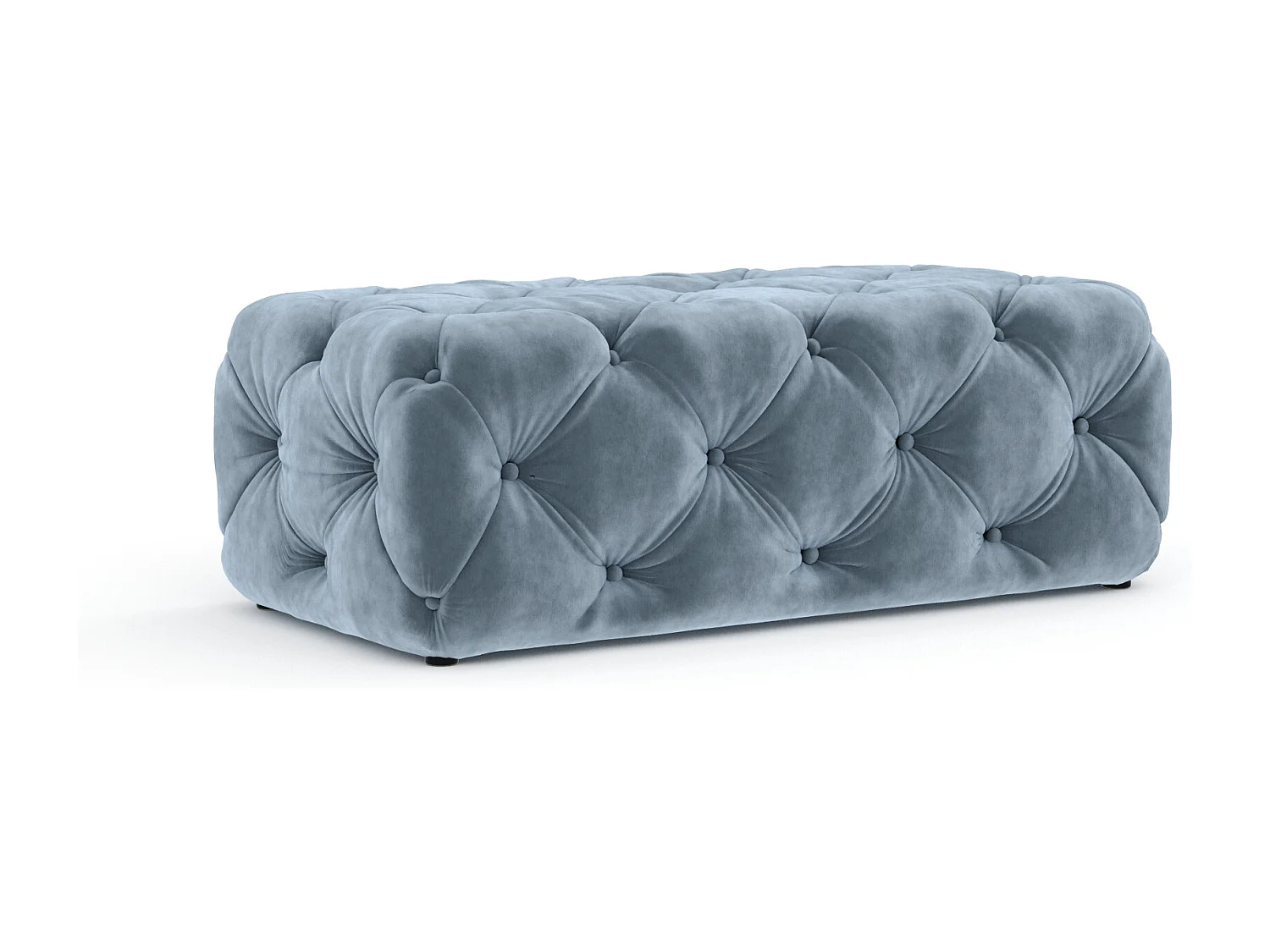 Pouf en velours Cosimo - bleu