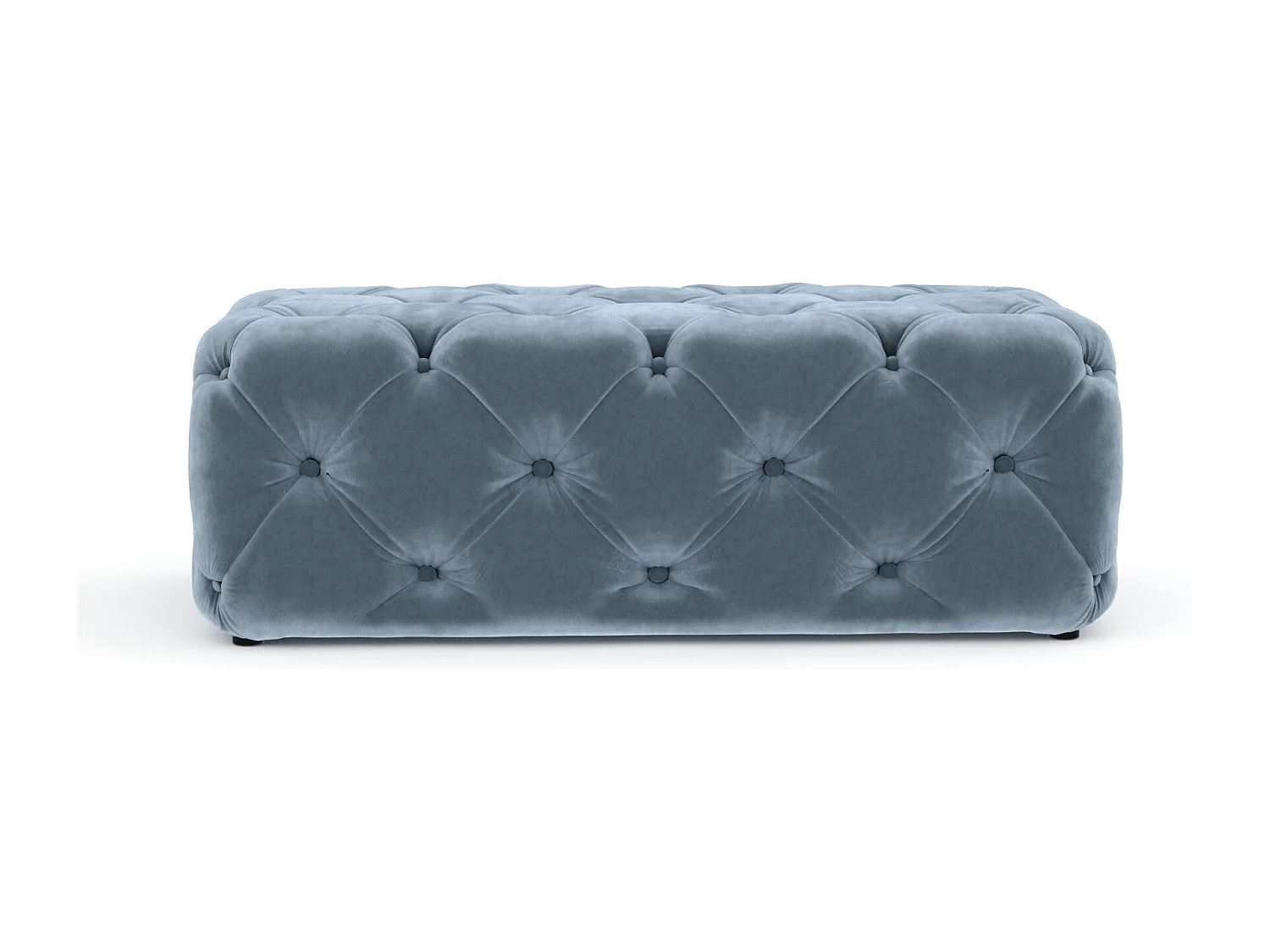 Pouf en velours Cosimo - bleu