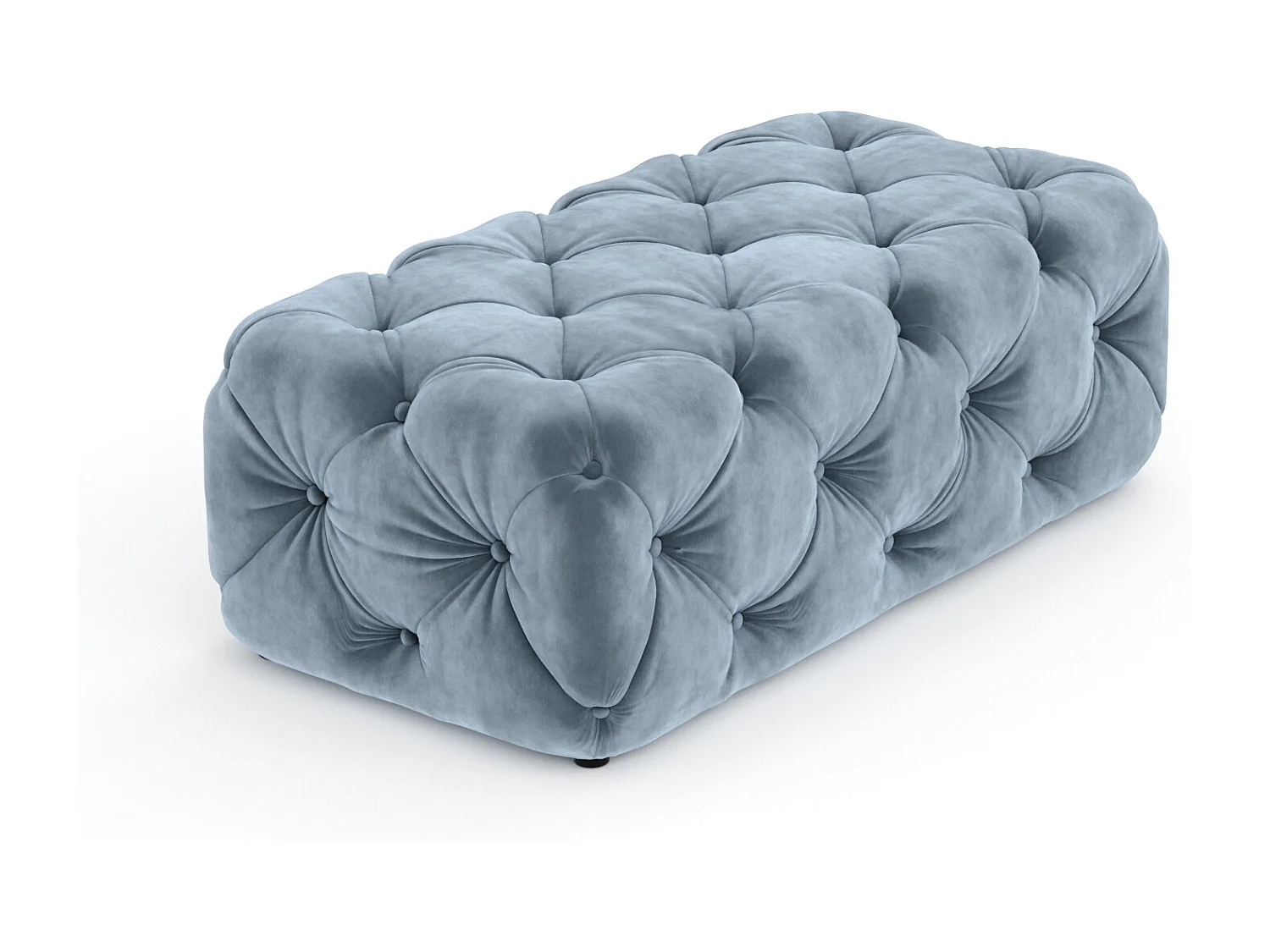 Pouf en velours Cosimo - bleu