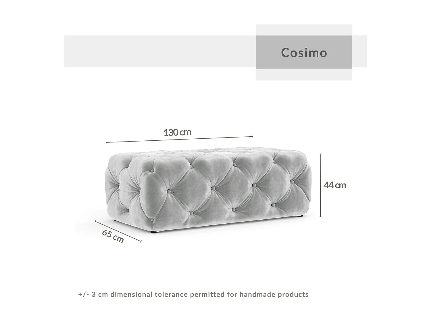 Pouf en velours Cosimo - bleu